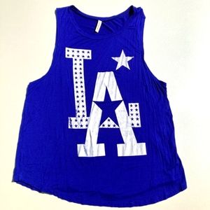 Pink Berry LA Star Tank Top Blue Size Large
